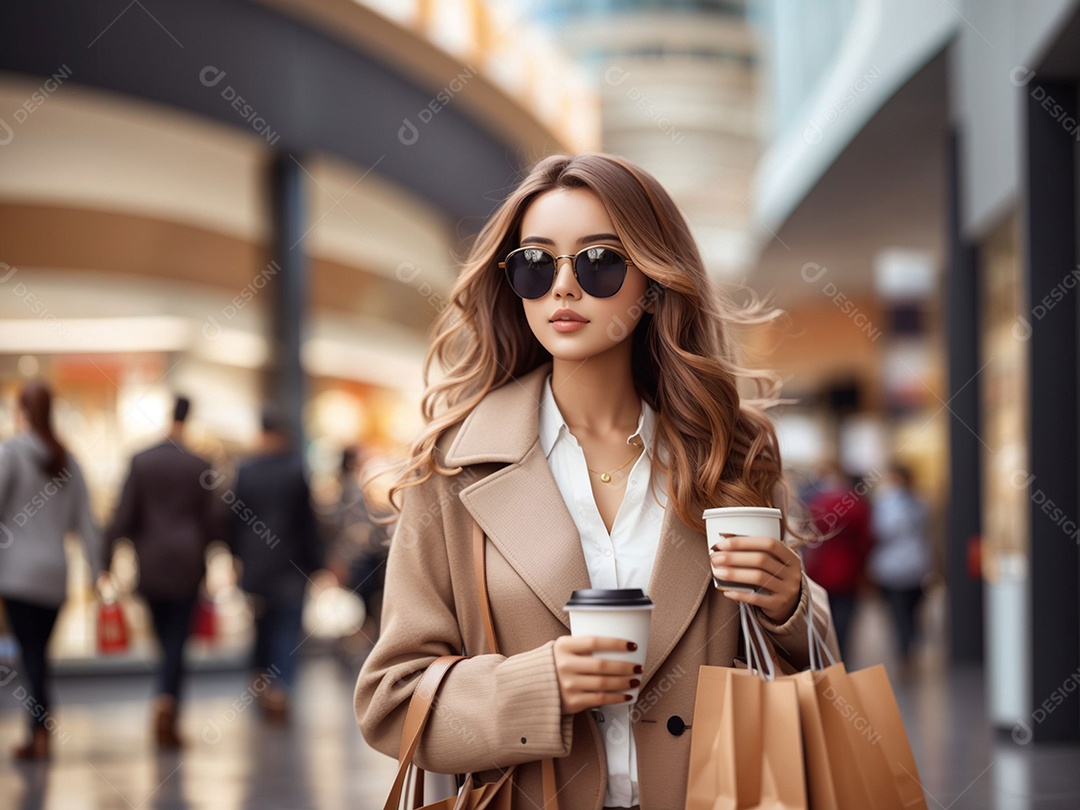 Retrato realista de mulher jovem turista