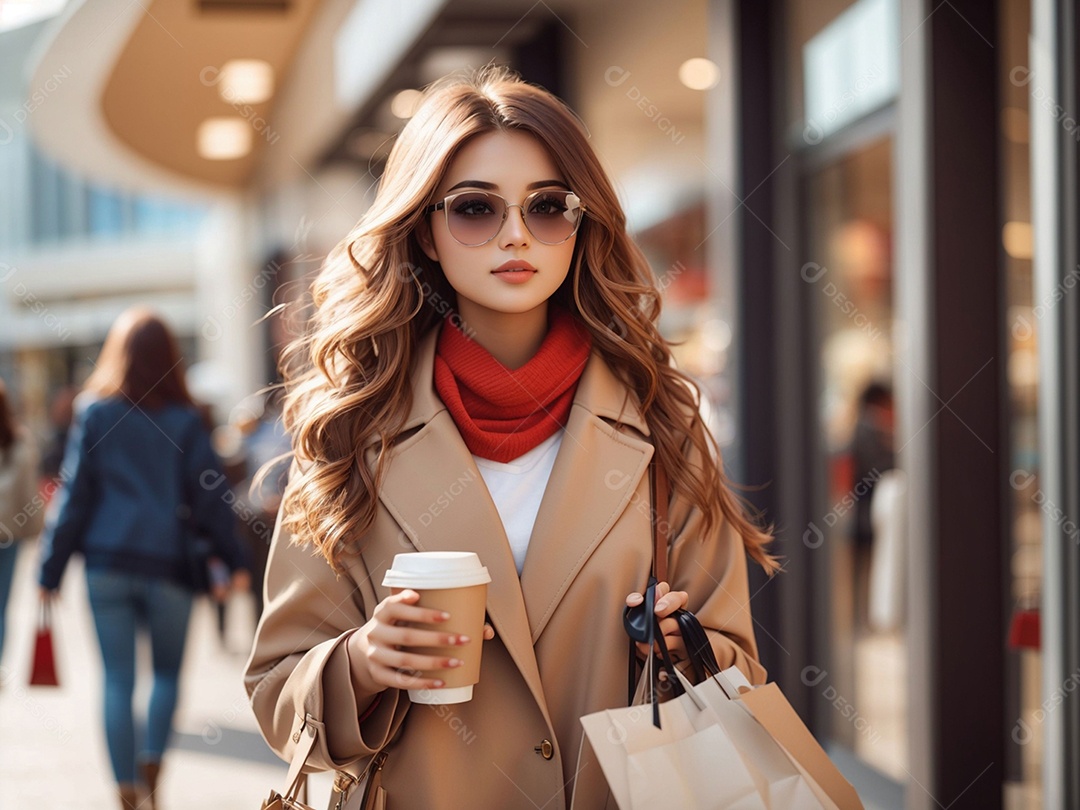 Retrato realista de mulher jovem turista