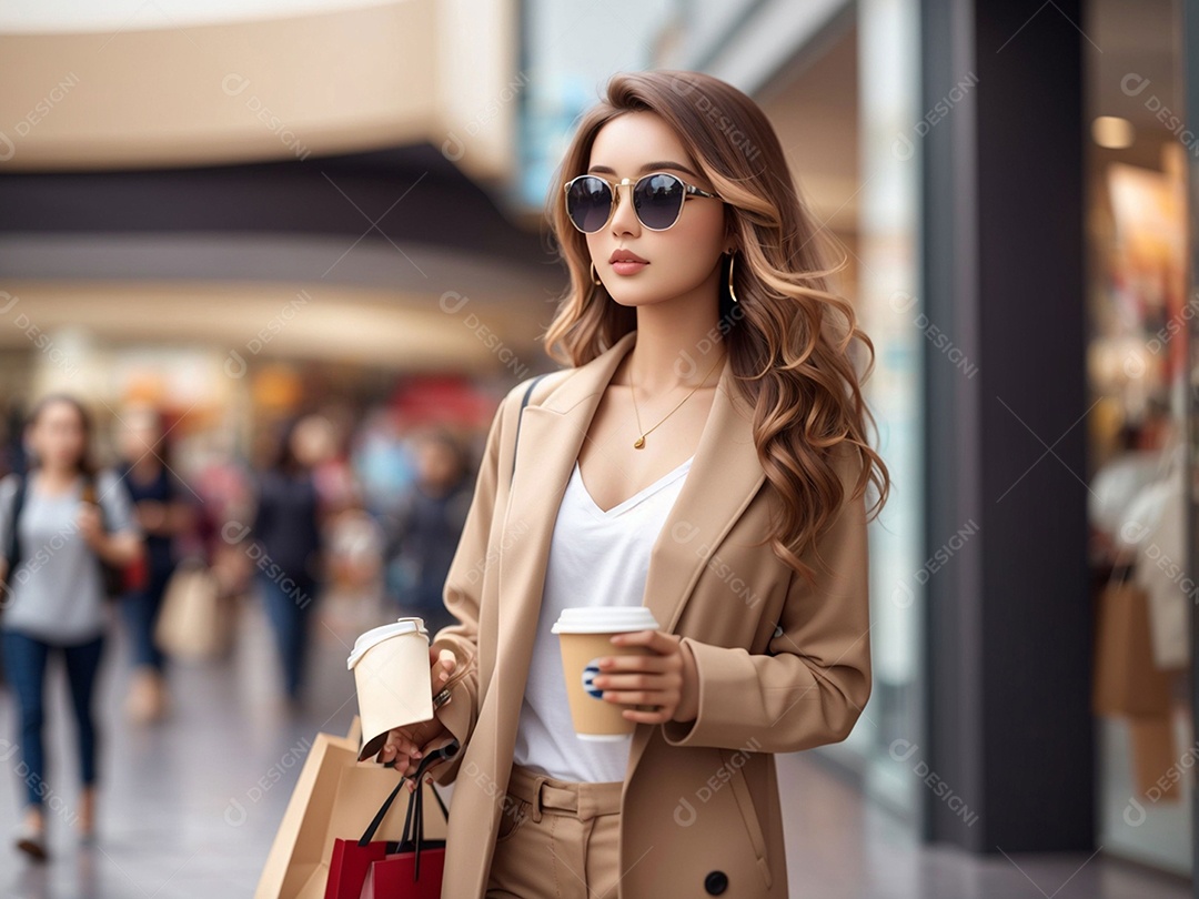 Retrato realista de mulher jovem turista