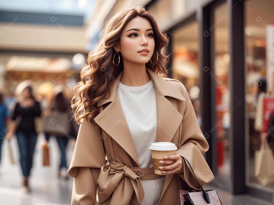 Retrato realista de mulher jovem turista