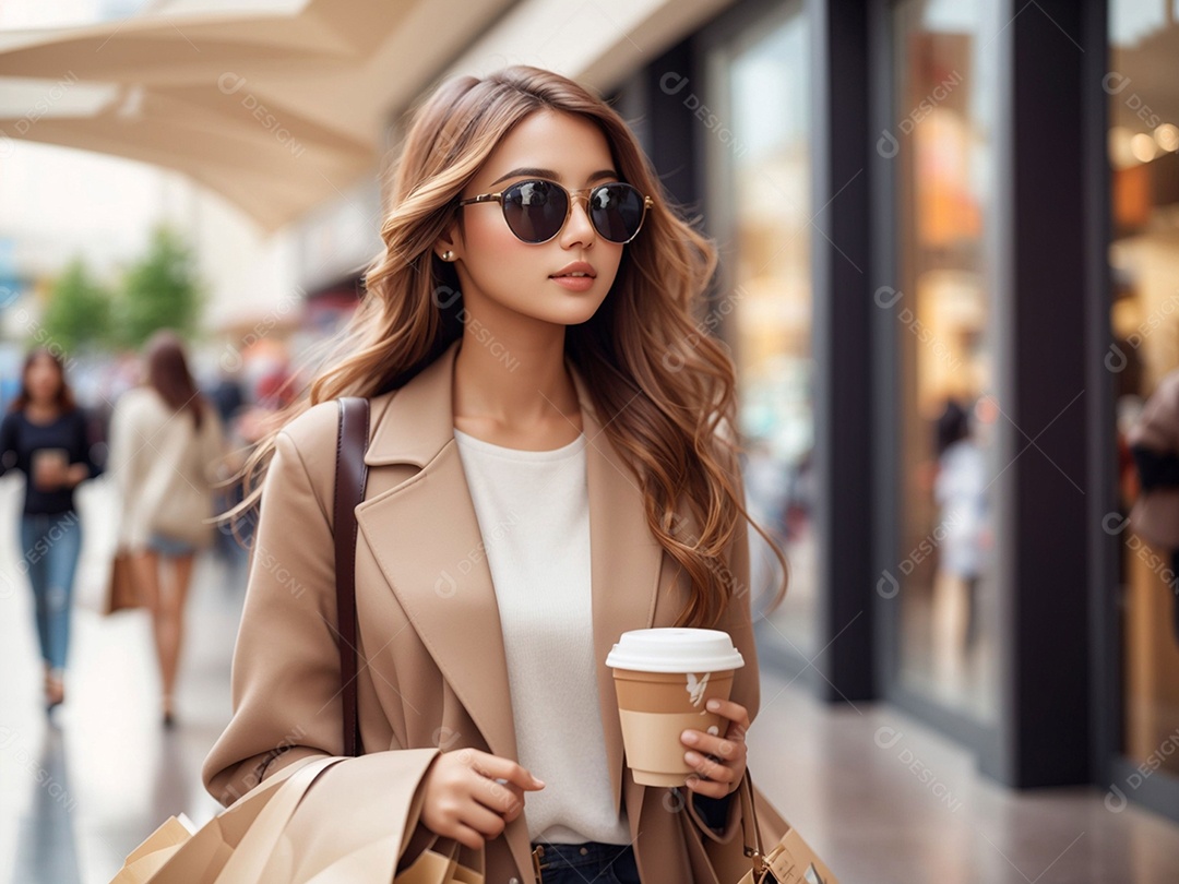Retrato realista de mulher jovem turista