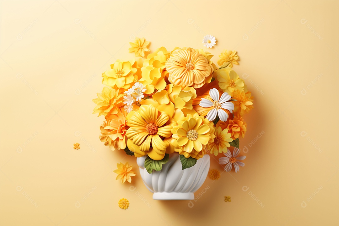 Conceito do dia mundial da saúde mental. Símbolo de cabeça humana de papel e flores sobre fundo azul