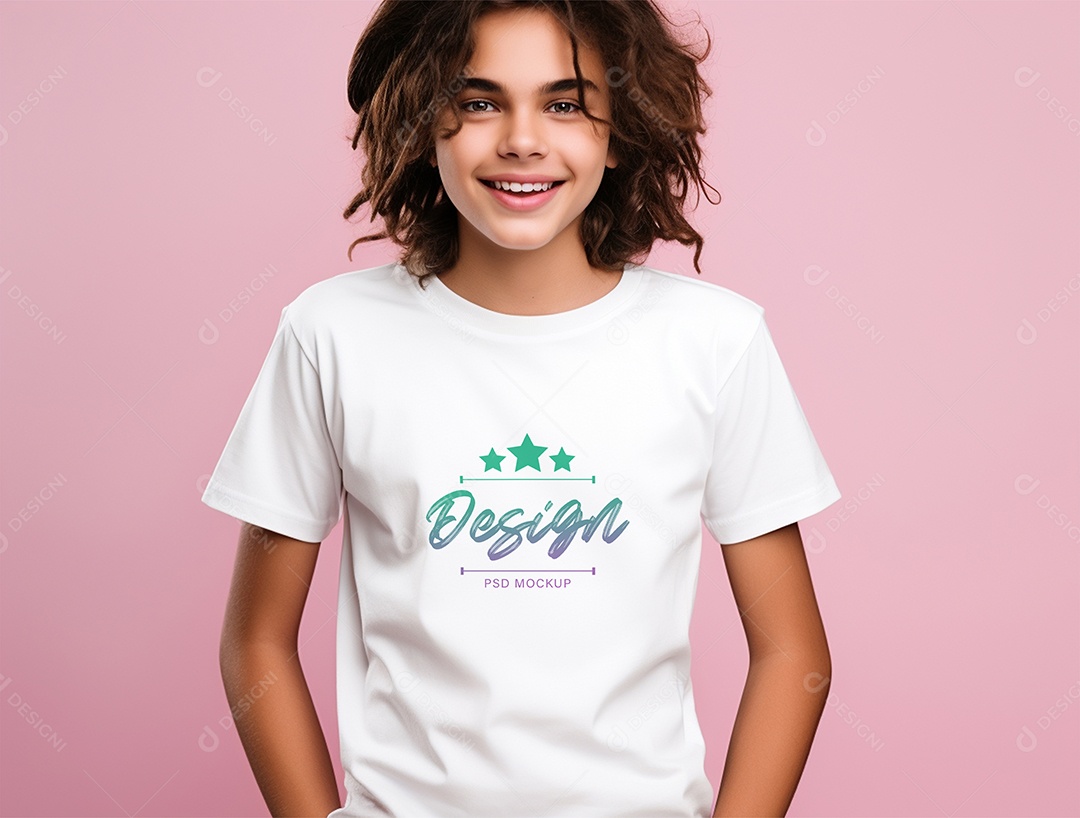 Mockup de Camiseta Infantil PSD Editável