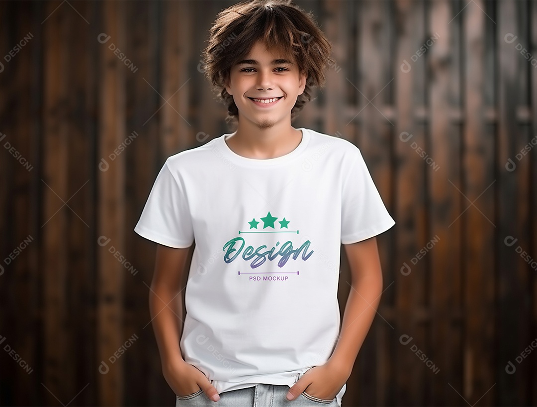Mockup de Camiseta Infantil PSD Editável