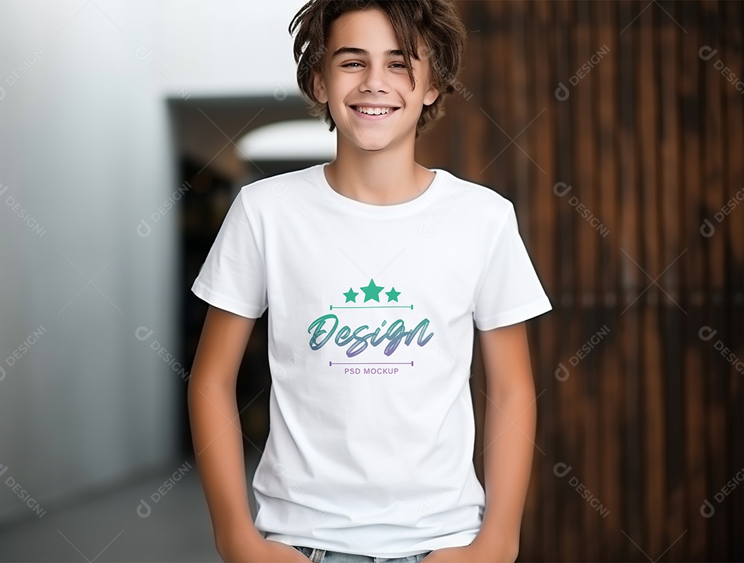 Mockup de Camiseta Infantil PSD Editável
