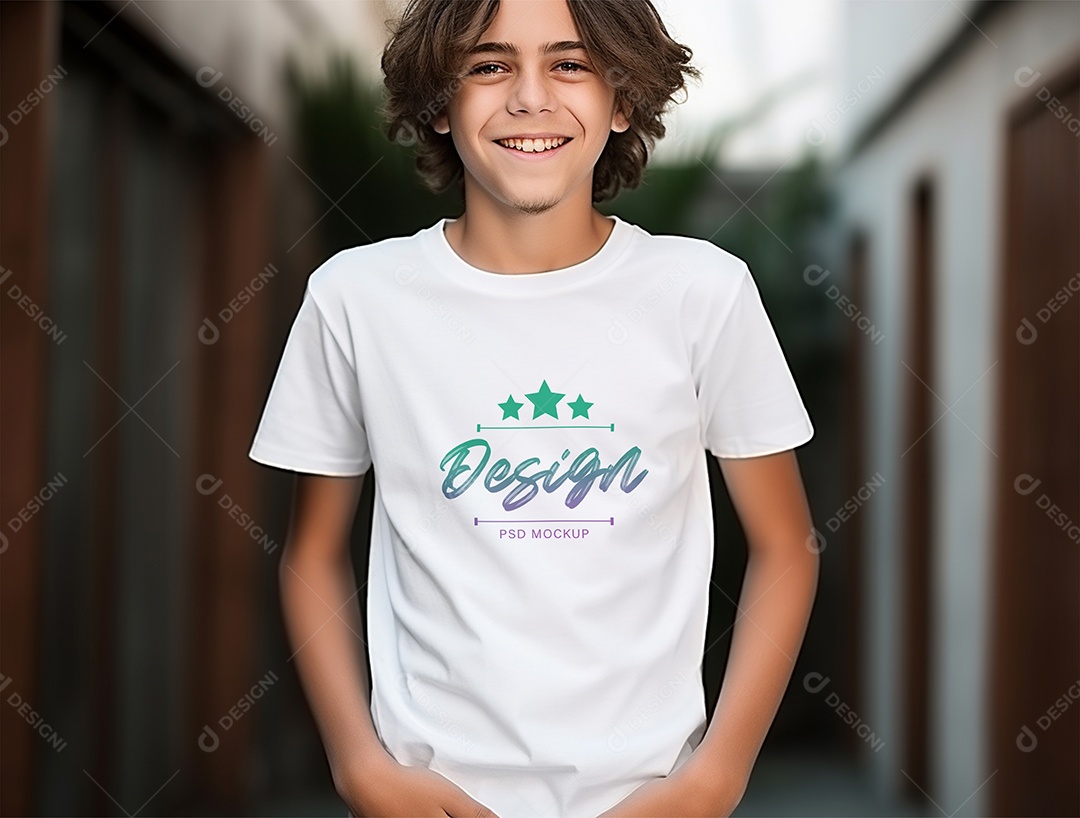 Mockup de Camiseta Infantil PSD Editável
