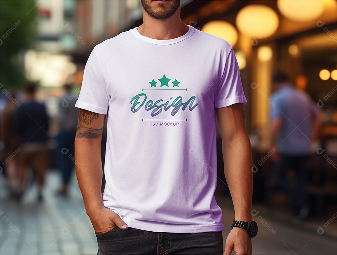 Mockup de Camiseta Masculina PSD Editável