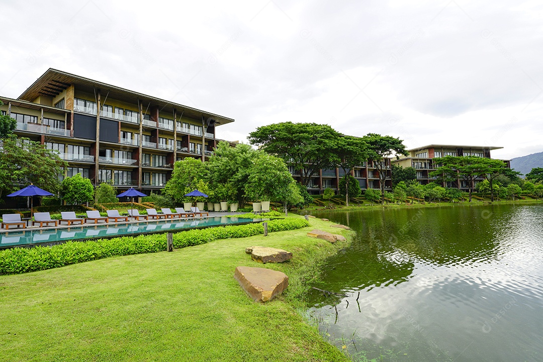 Hotel sustentável. Hotel de luxo na floresta. Hotel de luxo verde