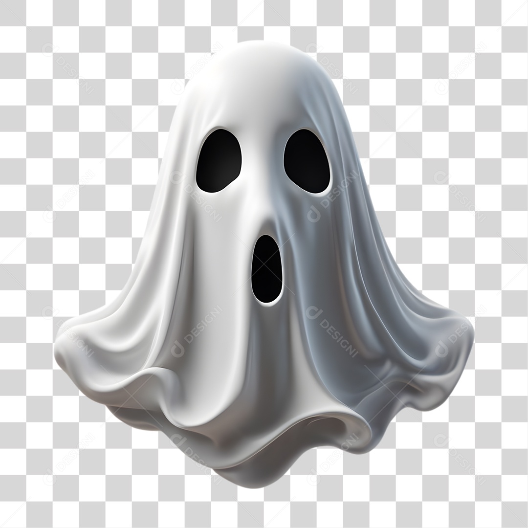 Fantasma de Halloween Elemento 3D para Composição PNG Transparente