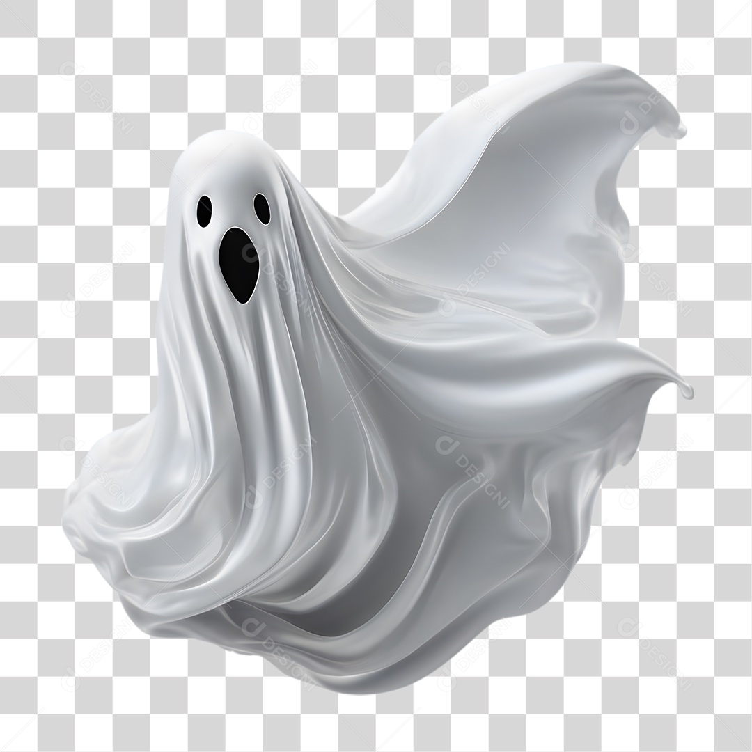 Fantasma de Halloween Elemento 3D para Composição PNG Transparente