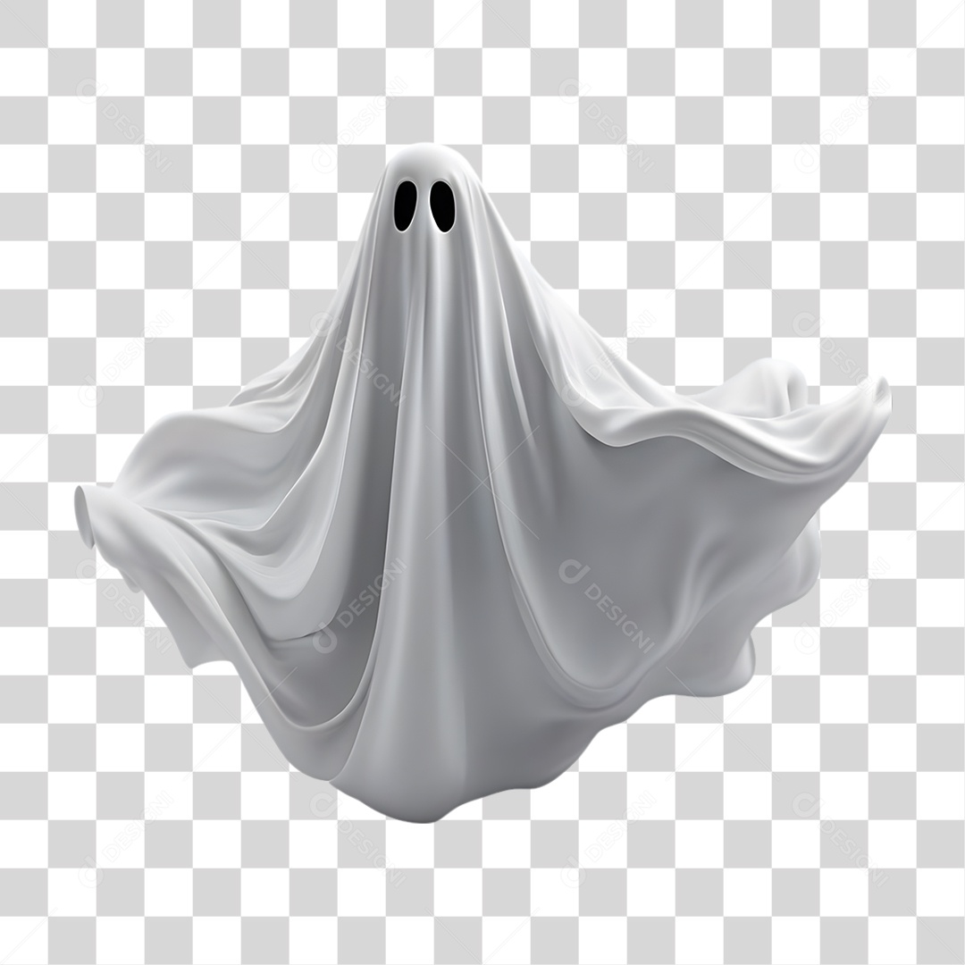 Fantasma de Halloween Elemento 3D para Composição PNG Transparente