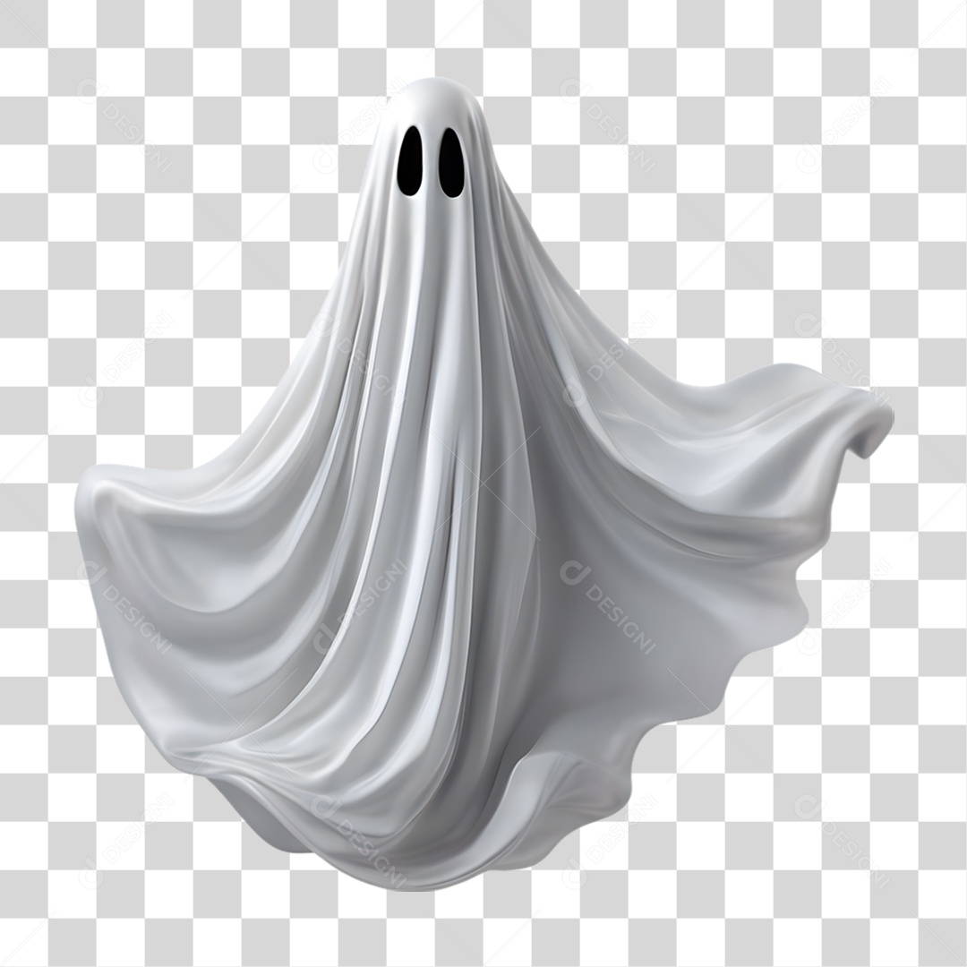 Fantasma de Halloween Elemento 3D para Composição PNG Transparente