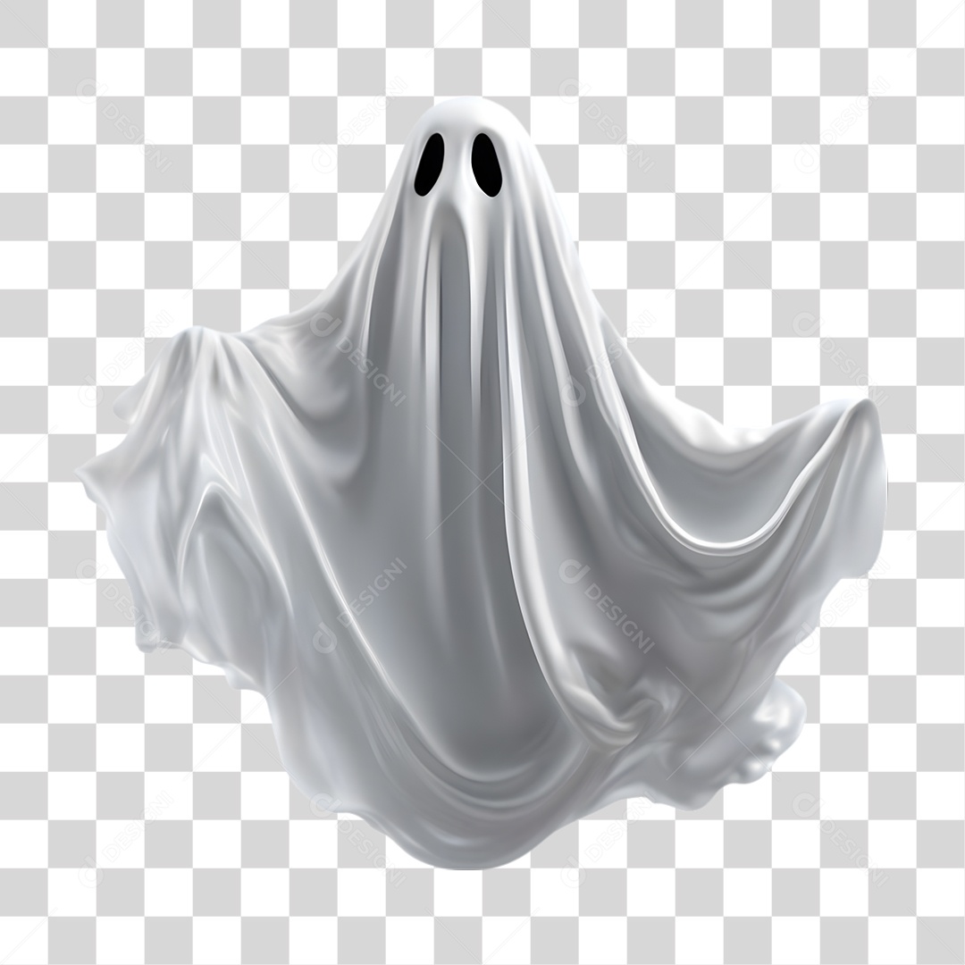 Fantasma de Halloween Elemento 3D para Composição PNG Transparente