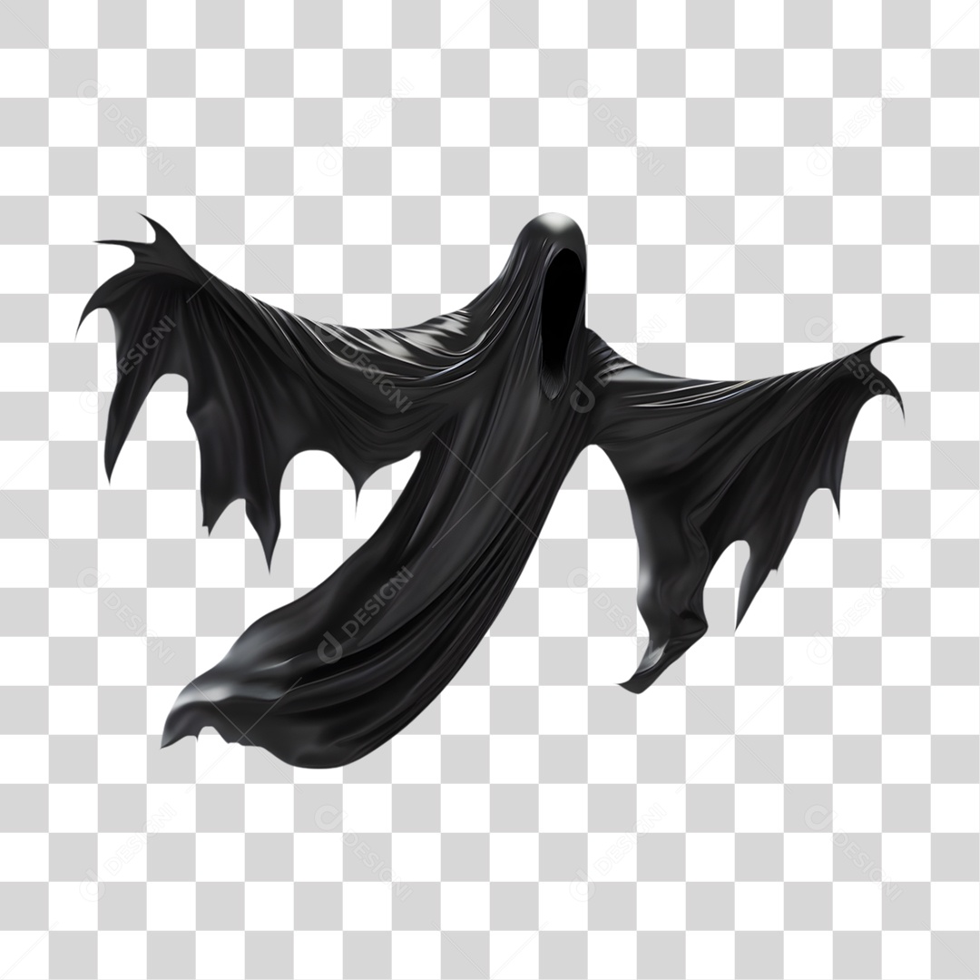 Fantasma de Halloween Elemento 3D para Composição PNG Transparente