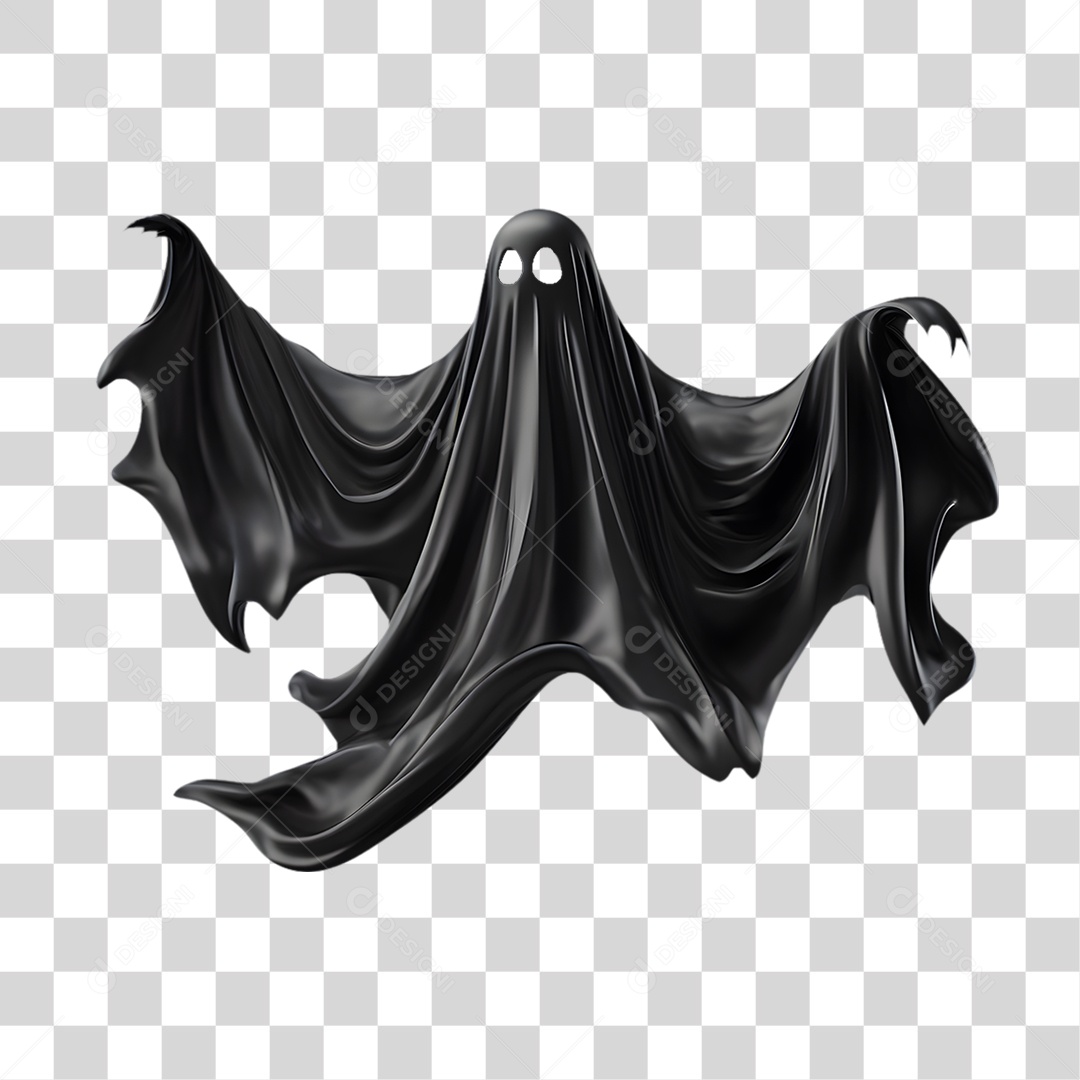 Fantasma de Halloween Elemento 3D para Composição PNG Transparente