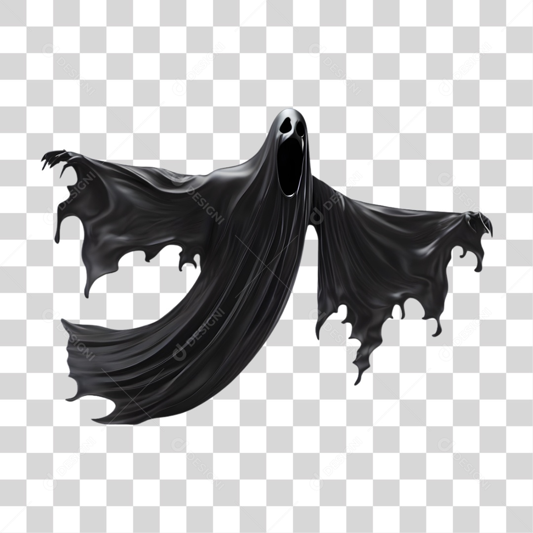 Fantasma de Halloween Elemento 3D para Composição PNG Transparente