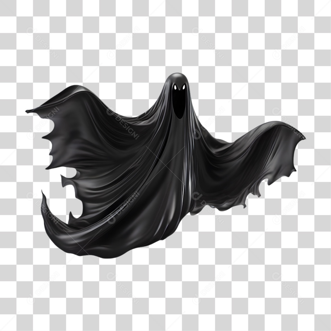 Fantasma de Halloween Elemento 3D para Composição PNG Transparente