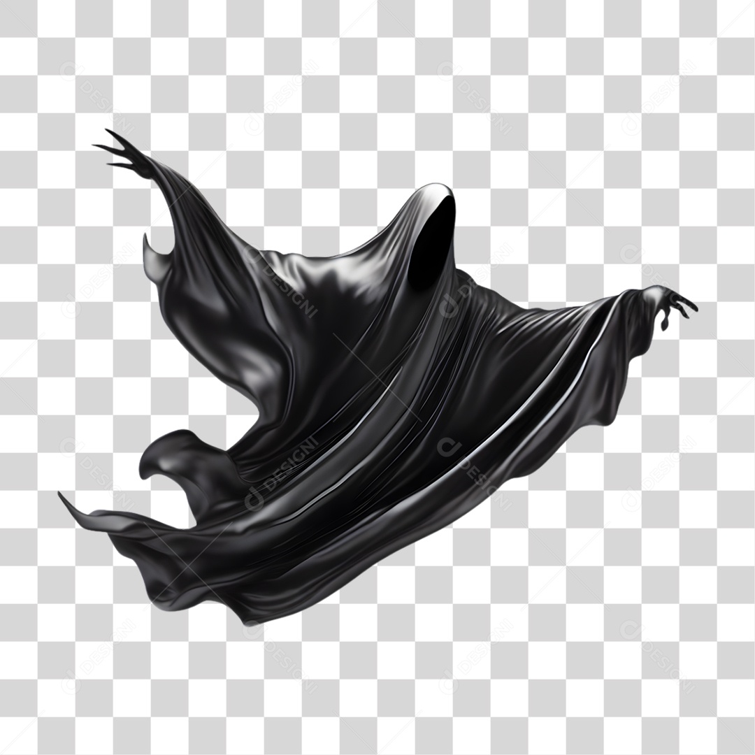 Fantasma de Halloween Elemento 3D para Composição PNG Transparente
