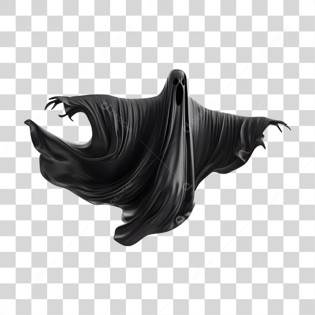 Fantasma de Halloween Elemento 3D para Composição PNG Transparente