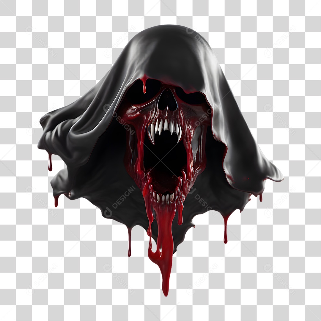 Fantasma de Halloween Elemento 3D para Composição PNG Transparente