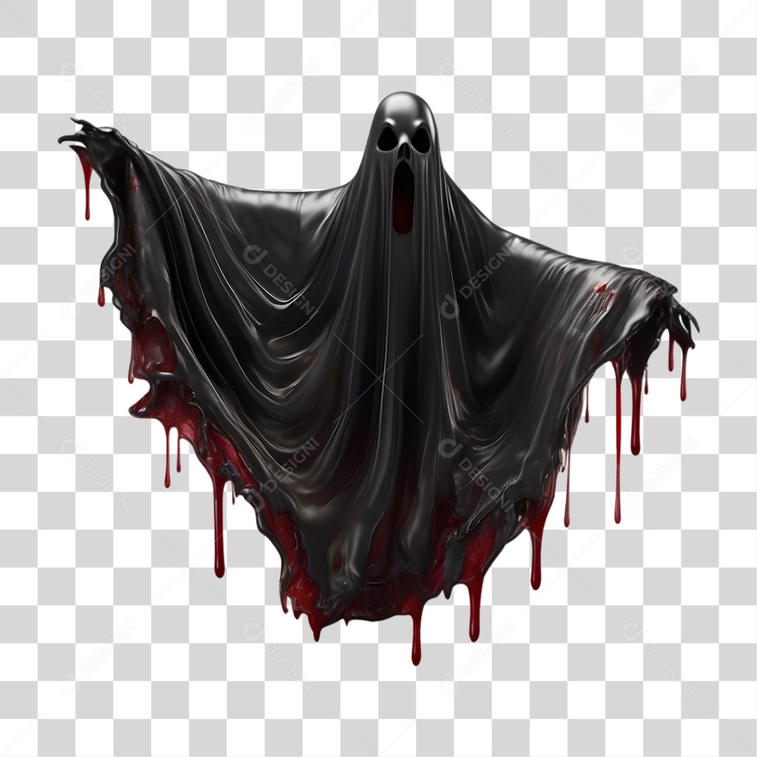 Fantasma de Halloween Elemento 3D para Composição PNG Transparente