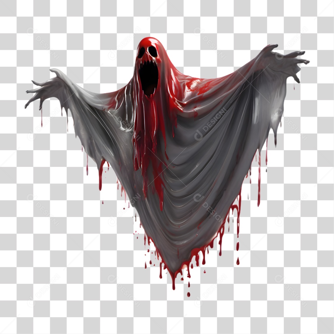 Fantasma de Halloween Elemento 3D para Composição PNG Transparente