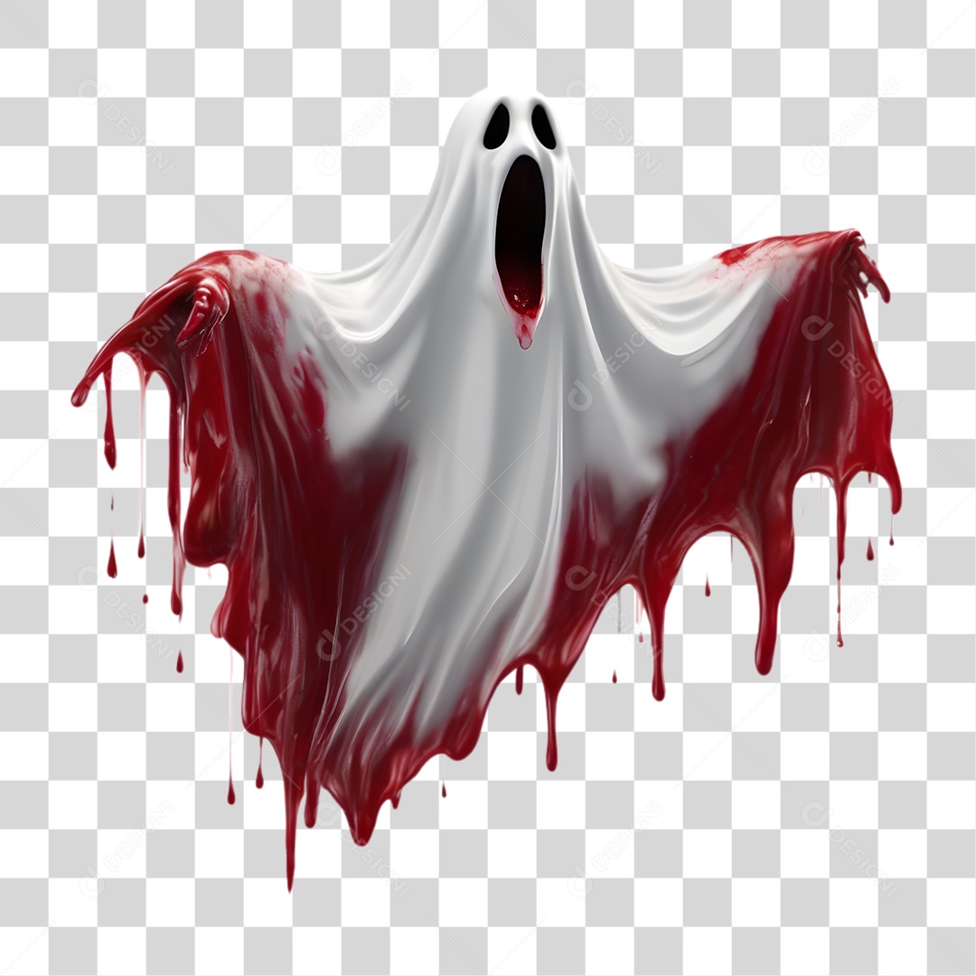 Fantasma de Halloween Elemento 3D para Composição PNG Transparente