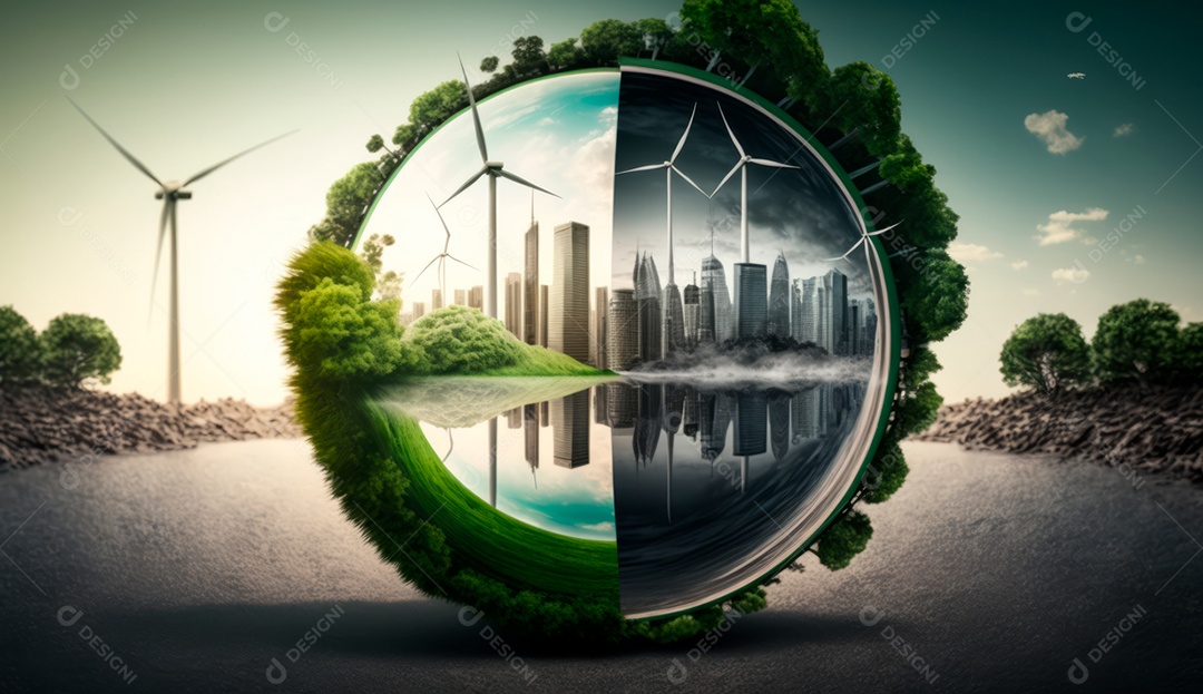 ESG energia verde indústria sustentável Meio Ambiente.