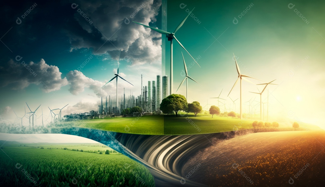 ESG energia verde indústria sustentável Meio Ambiente.