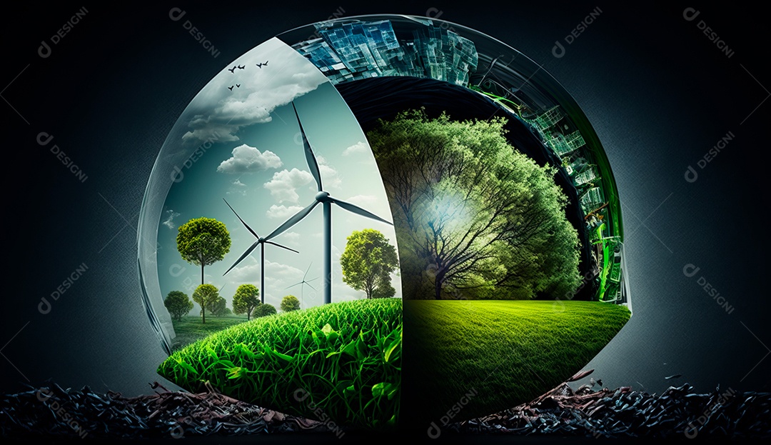 ESG energia verde indústria sustentável Meio Ambiente.