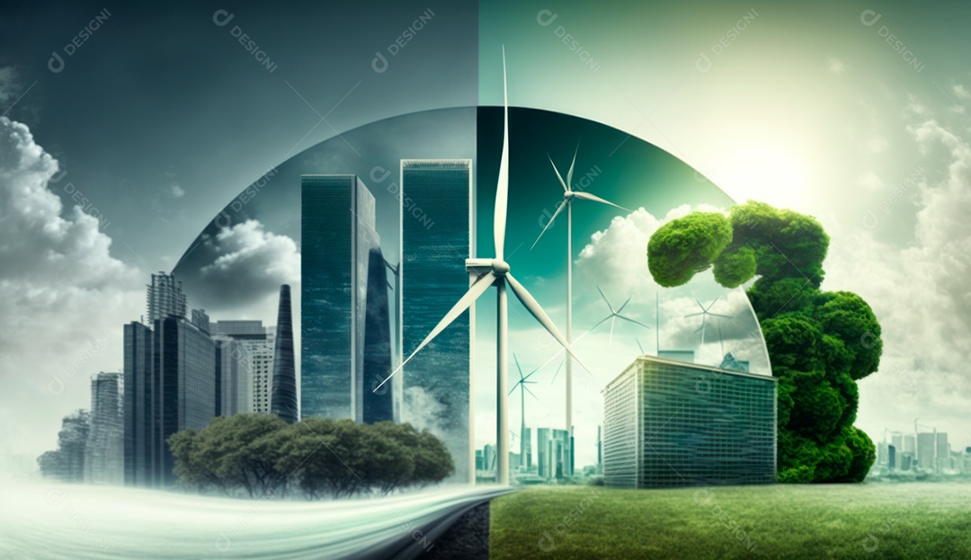 ESG energia verde indústria sustentável Meio Ambiente.