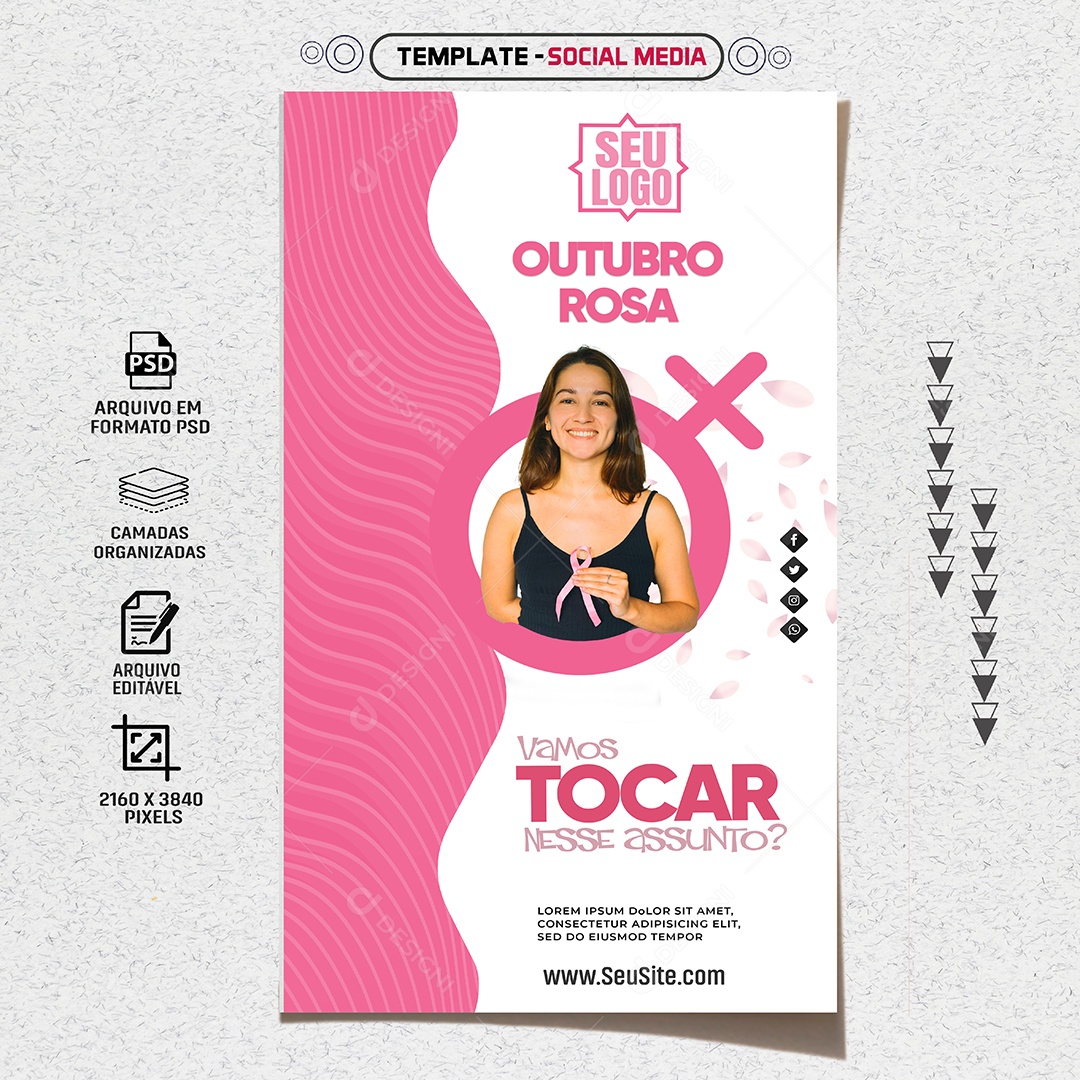 Social Media Story Outubro Rosa PSD Editável