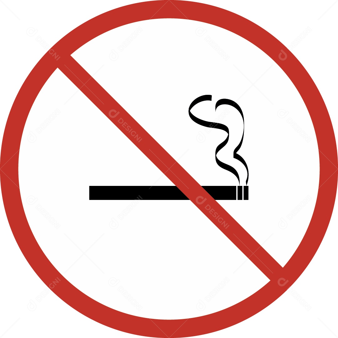Placa Proibido Fumar Ilustração Vetor EPS