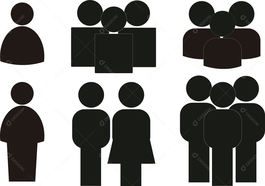 Ícones de Grupo de Pessoas Vetor EPS