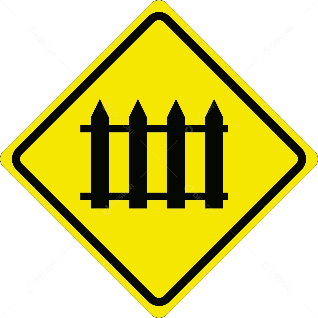 Placa de Passagem de Nível com Barreira Vetor EPS