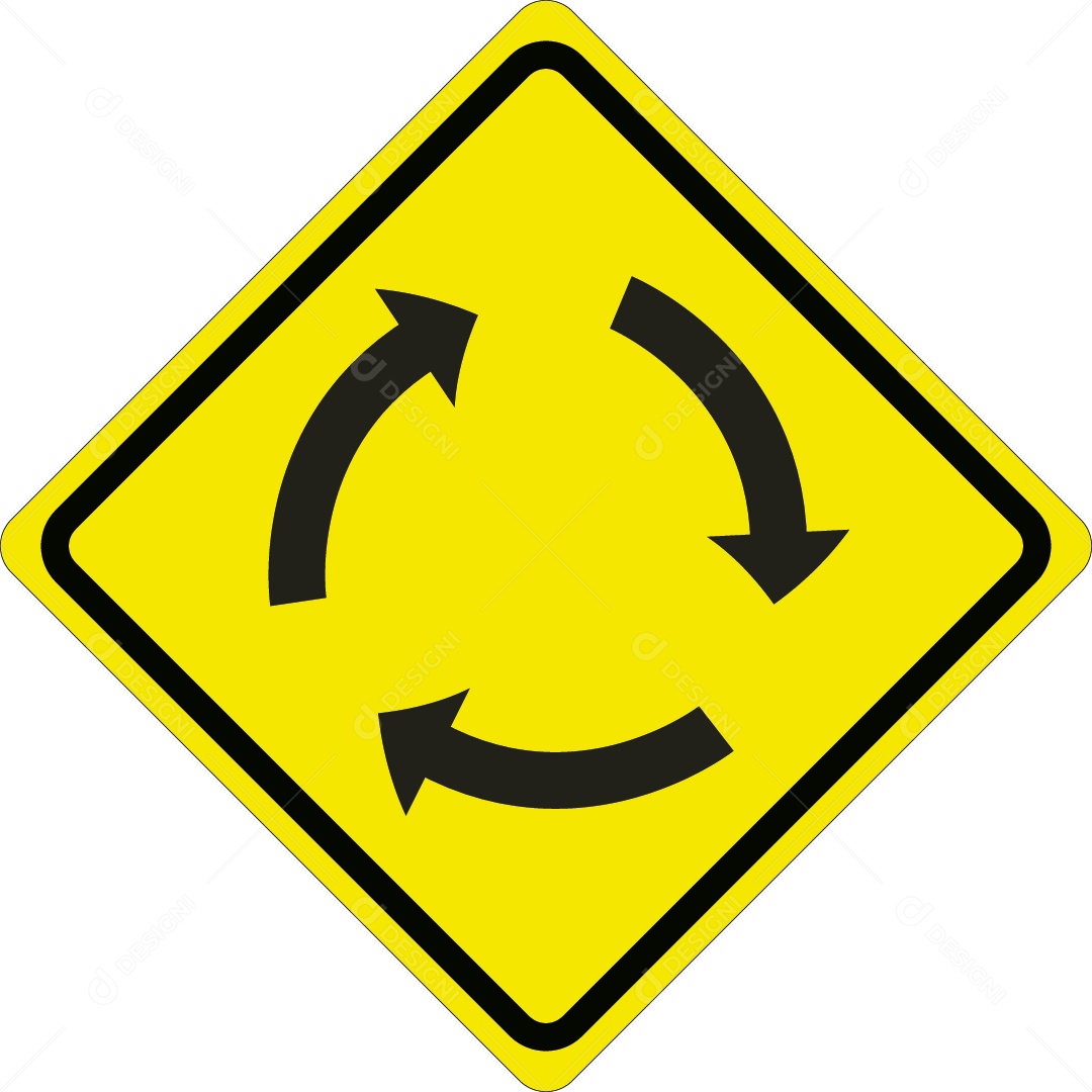 Placa de Rotatória Ilustração Vetor EPS