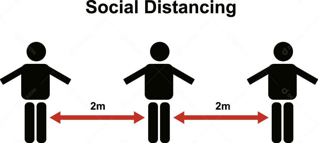 Distanciamento Social Ilustração Vetor EPS