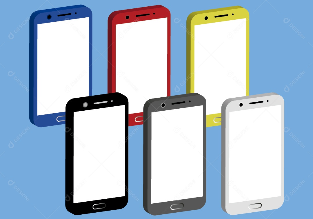 Conjunto de Celulares Ilustração Vetor EPS