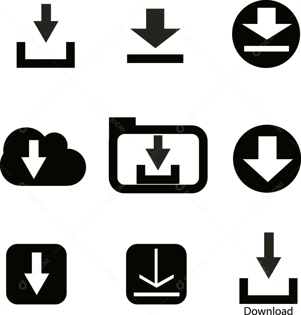 Conjunto de Ícone de Download Vetor EPS
