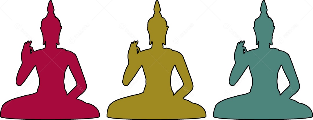 Conjunto de Desenhos de Buda Vetor EPS