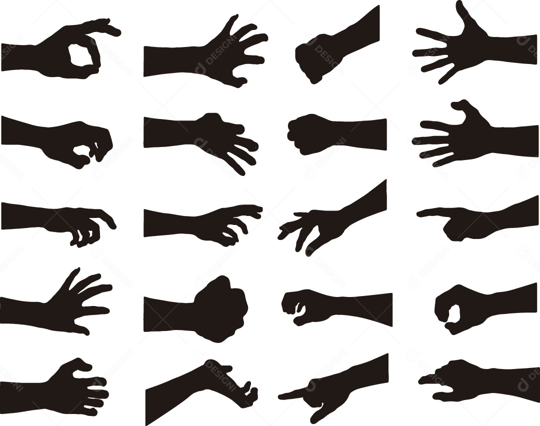 Conjunto de Gestos de Mãos Vetor EPS