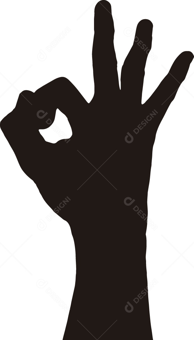 Sinal de Mãos Silhueta Vetor EPS