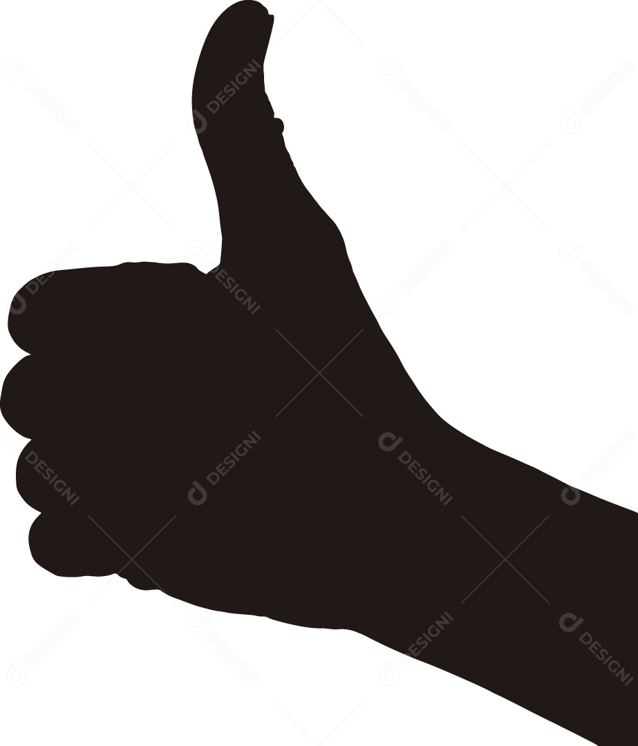 Silhueta de Mãos Sinalizando OK Vetor EPS