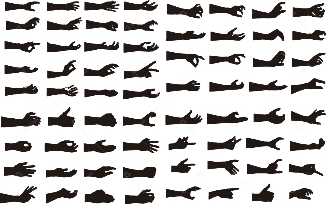 Conjunto de Gestos de Mãos Vetor EPS