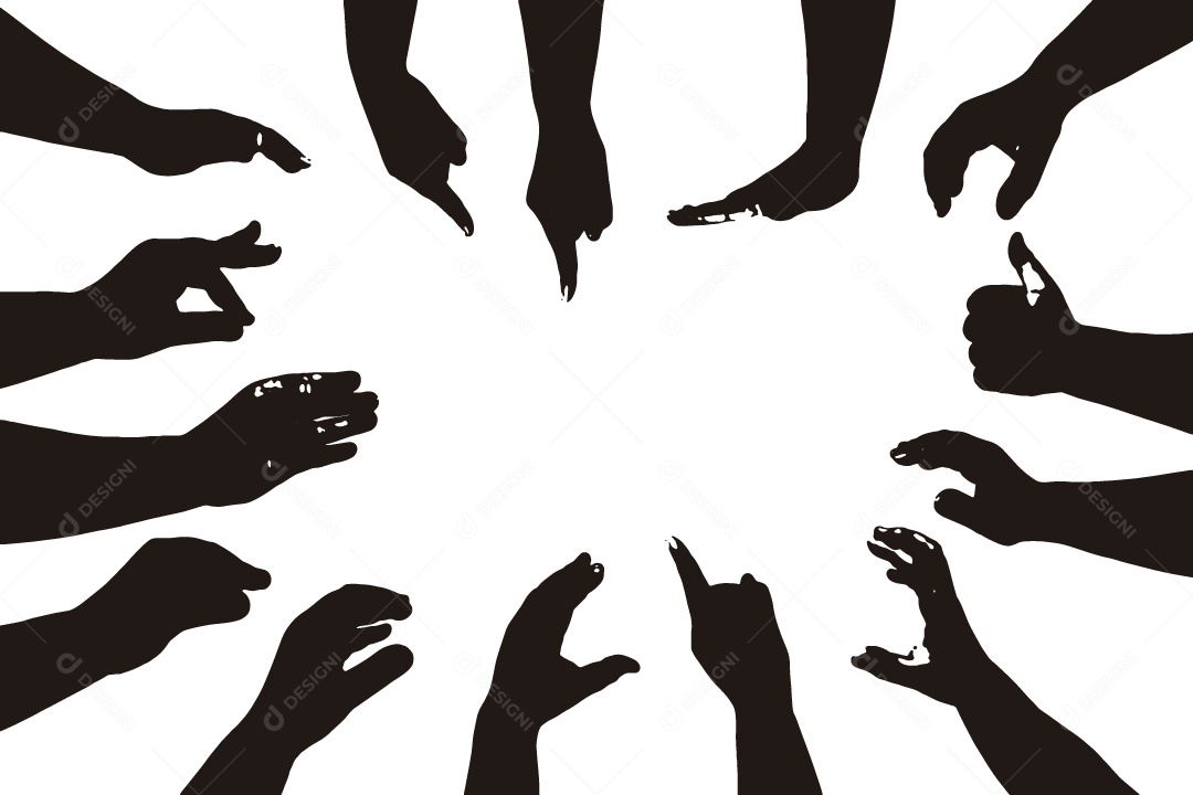 Conjunto de Gestos de Mãos Vetor EPS