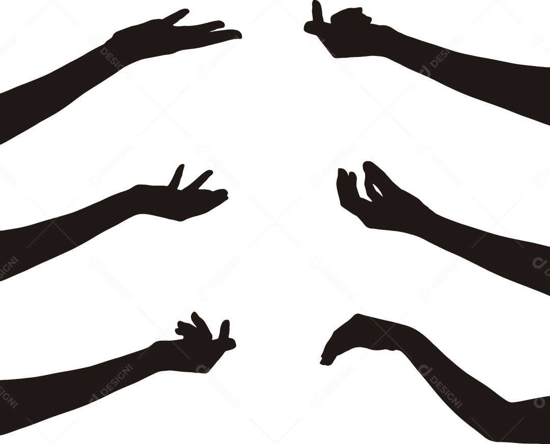 Conjunto de Gestos de Mãos Vetor EPS