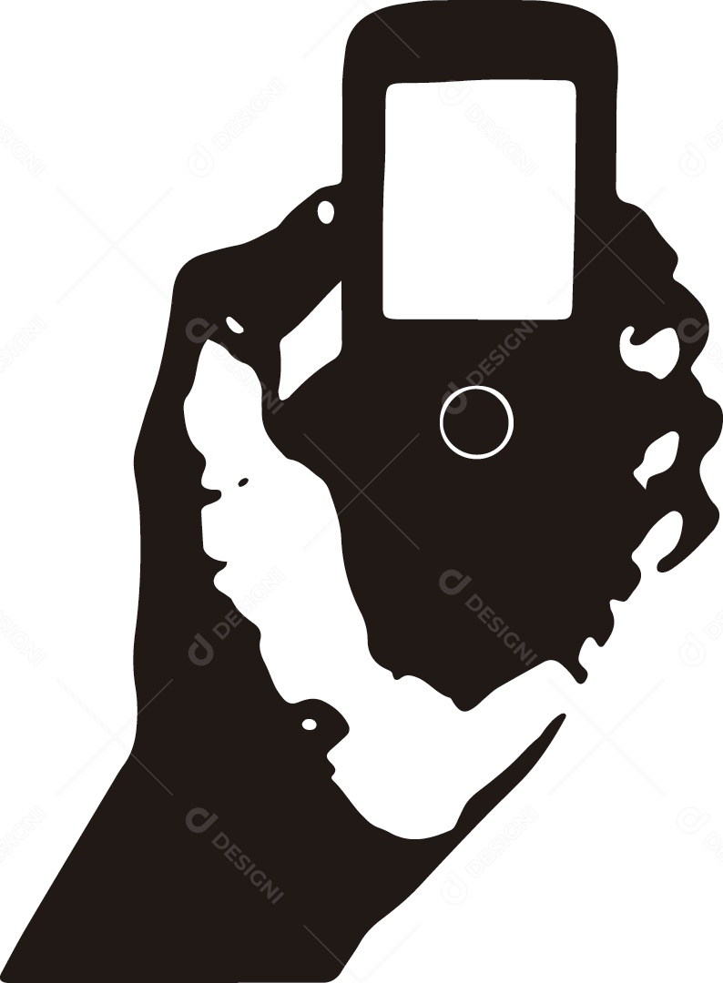 Mão Segurando um Celular Antigo Vetor EPS