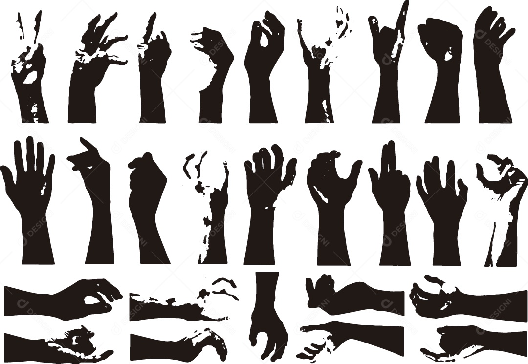 Conjunto de Gestos de Mãos Vetor EPS