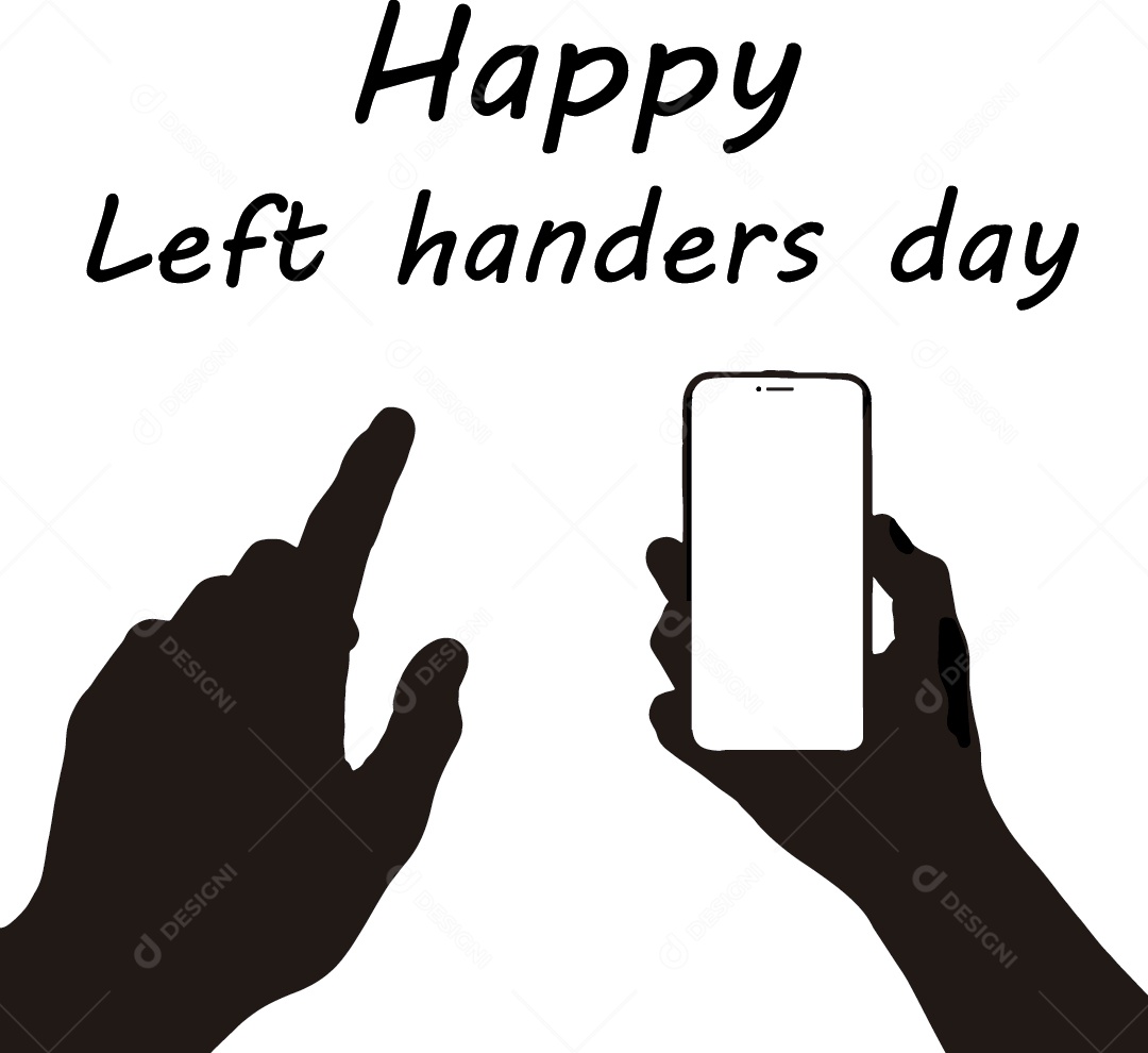 Feliz dia Dos Canhotos Vetor EPS