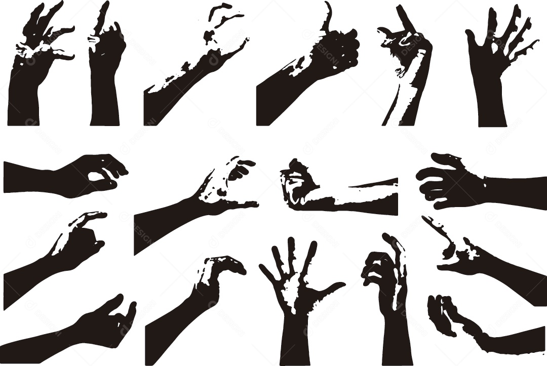 Conjunto de Gestos de Mãos Vetor EPS